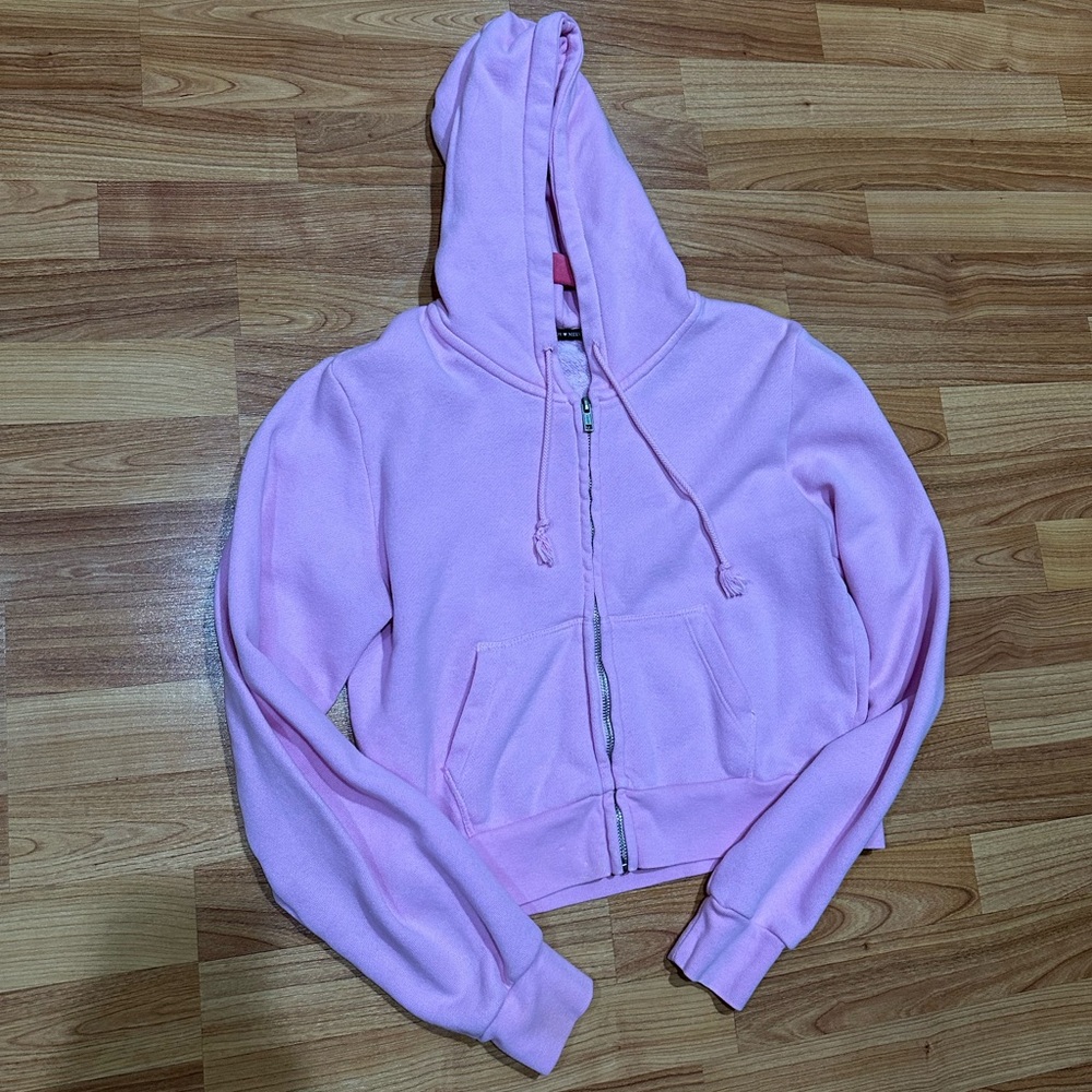 Brandy Melville bubblegum pink cropped hoodie